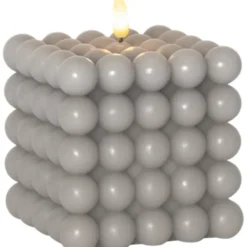 Star Trading LED Blockljus Flamme Dot Grå 12,5cm