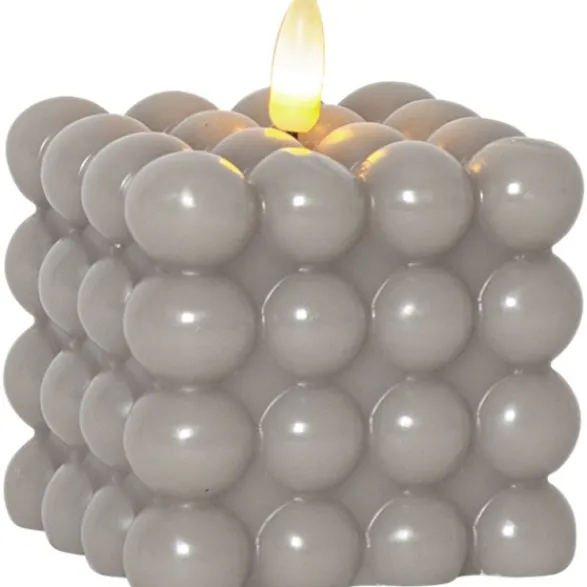 Star Trading LED Blockljus Flamme Dot Grå 9,5cm