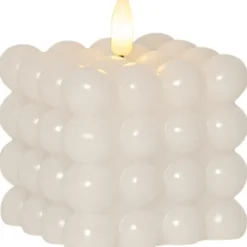 Star Trading LED Blockljus Flamme Dot Vit 9,5cm