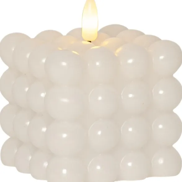 Star Trading LED Blockljus Flamme Dot Vit 9,5cm