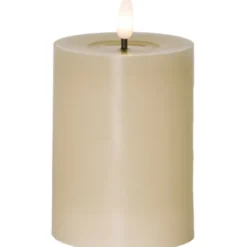 Star Trading LED Blockljus Flamme Flow Beige 12,5cm