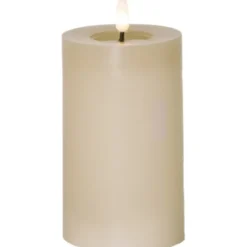 Star Trading LED Blockljus Flamme Flow Beige 15cm