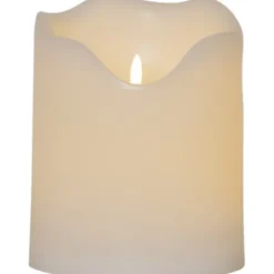Star Trading LED Blockljus Flamme Grand Vit 20cm