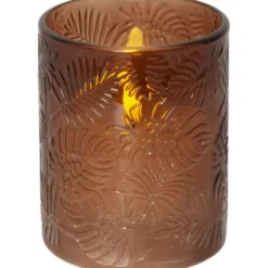 Star Trading LED Blockljus Flamme Leaf Brun 12,5cm
