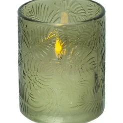 Star Trading LED Blockljus Flamme Leaf Grön 12,5cm