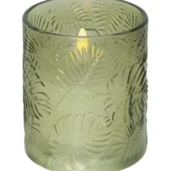 Star Trading LED Blockljus Flamme Leaf Grön 10cm