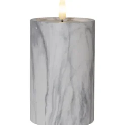Star Trading LED Blockljus Flamme Marble Grå 15cm