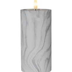 Star Trading LED Blockljus Flamme Marble Grå 17,5cm