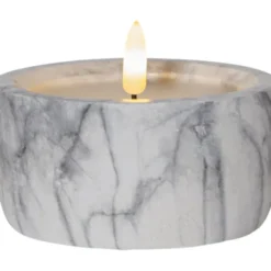 Star Trading LED Blockljus Flamme Marble Grå 7,5cm