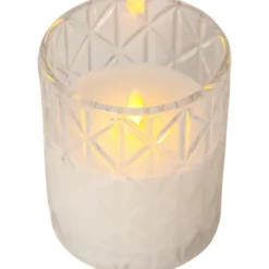 Star Trading LED Blockljus Flamme Romb Transparent 12,5cm