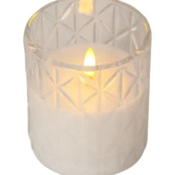 Star Trading LED Blockljus Flamme Romb Transparent 10cm