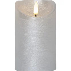 Star Trading LED Blockljus Flamme Rustic Silver 12,5cm