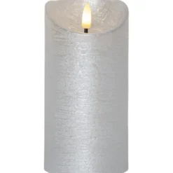 Star Trading LED Blockljus Flamme Rustic Silver 15cm
