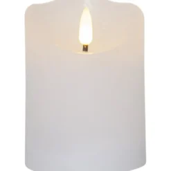 Star Trading LED Blockljus Flamme Rustic Vit 10 cm