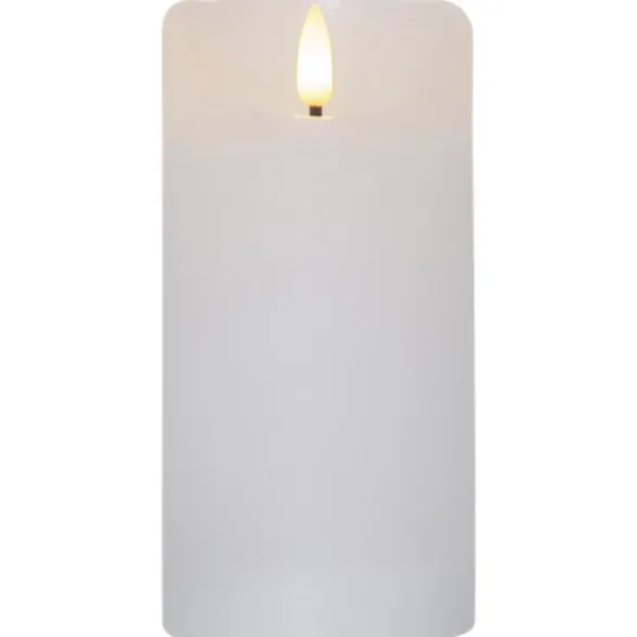 Star Trading LED Blockljus Flamme Rustic Vit 15 cm