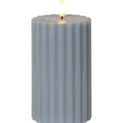 Star Trading LED Blockljus Flamme Stripe Blå 15cm