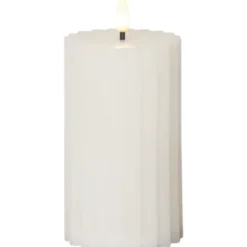 Star Trading LED Blockljus Flamme Stripe Vit 15cm