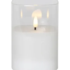 Star Trading LED Blockljus Flamme Transparent 12,5cm