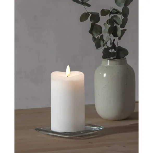 Star Trading LED blockljus Flamme, vit 14cm