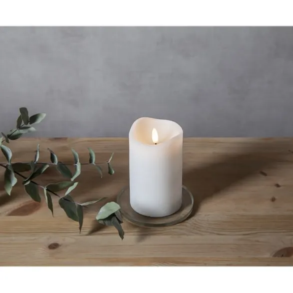 Star Trading LED blockljus Flamme, vit 14cm
