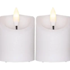 Star Trading LED blockljus Flamme, vit 2-pack