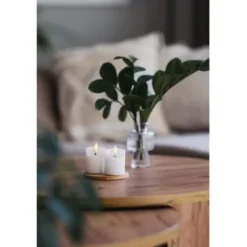 Star Trading LED Blockljus 2-pack Flamme Rustic Vit 7,5cm