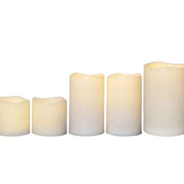 Star Trading LED Blockljus Paul set of 5 Elfenben 15cm