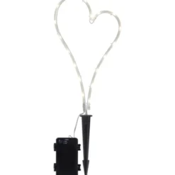 Star Trading LED Gravljus Decorationheart Vit 39cm