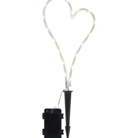 Star Trading LED Gravljus Decorationheart Vit 39cm