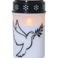 Star Trading LED Gravljus Dove Vit 12cm