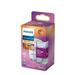 Philips LED-lampa classic 3,8W(50W) GU10 dim to warm