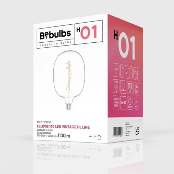Creative cables LED-lampa Clear 10W E27 ellipse dimbar