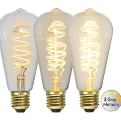 Star Trading LED-lampa E27 edison Decoled Spiral Clear 3-stegsdimmer 4W