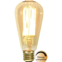 Star Trading LED-lampa E27 edison Vintage Gold, 3.7W dimbar