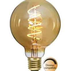 Star Trading LED-lampa E27 glob 95mm Decoled Spiral Amber 3,2W dimbar