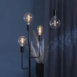 Star Trading LED-lampa E27 glob 125mm Decoled Spiral Clear 3-stegsdimmer 4W