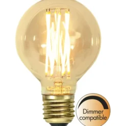 Star Trading LED-lampa E27 glob Vintage Gold, 3.7W dimbar