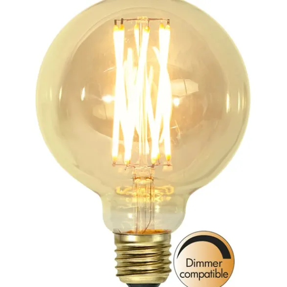 Star Trading LED-lampa E27 glob Vintage Gold, 3.7W dimbar