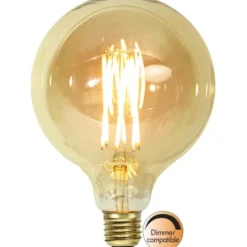 Star Trading LED-lampa E27 glob Vintage Gold, 3.7W dimbar