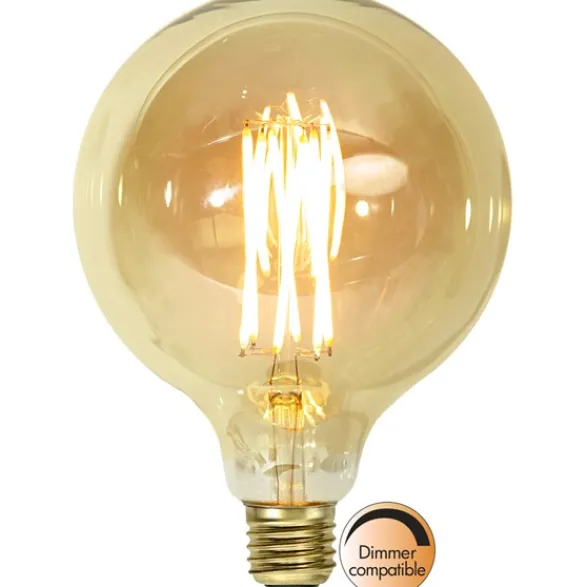 Star Trading LED-lampa E27 glob Vintage Gold, 3.7W dimbar