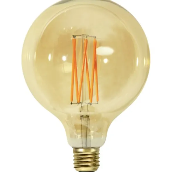 Star Trading LED-lampa E27 glob Vintage Gold, 3.7W dimbar