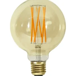 Star Trading LED-lampa E27 glob Vintage Gold, 3.7W dimbar
