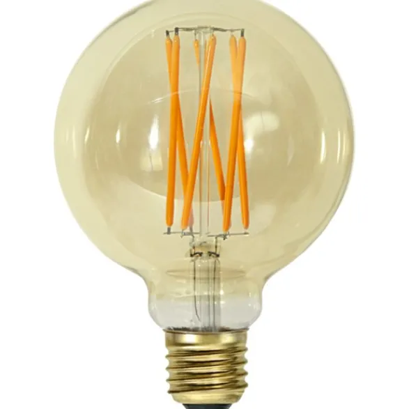 Star Trading LED-lampa E27 glob Vintage Gold, 3.7W dimbar