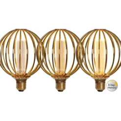 Star Trading LED Lampa E27 glob 125 4,3W DecoLED Metal, rund 3-steg