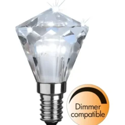 Star Trading LED-lampa E14 klotlampa Diamond, 3W dimbar