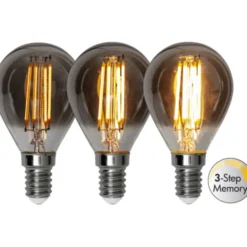 Star Trading LED-lampa E14 klot 2,9W Soft Glow Smoke 3-Step Memory