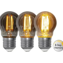 Star Trading LED-lampa E27 klot 2,9W Soft Glow Smoke 3-Step Memory