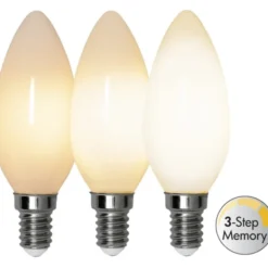 Star Trading LED-lampa E14 kronljus opal Filament 4W 3-step memory
