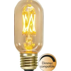 Star Trading LED-lampa E27 T45 Vintage Gold, 3.7W dimbar