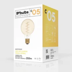 Creative cables LED-lampa Golden Carbon Line Curved Spiral 4W E27 glob 80mm dimbar
